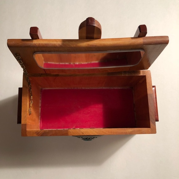 Vintage Wooden Turquoise Box - Picture 4 of 7
